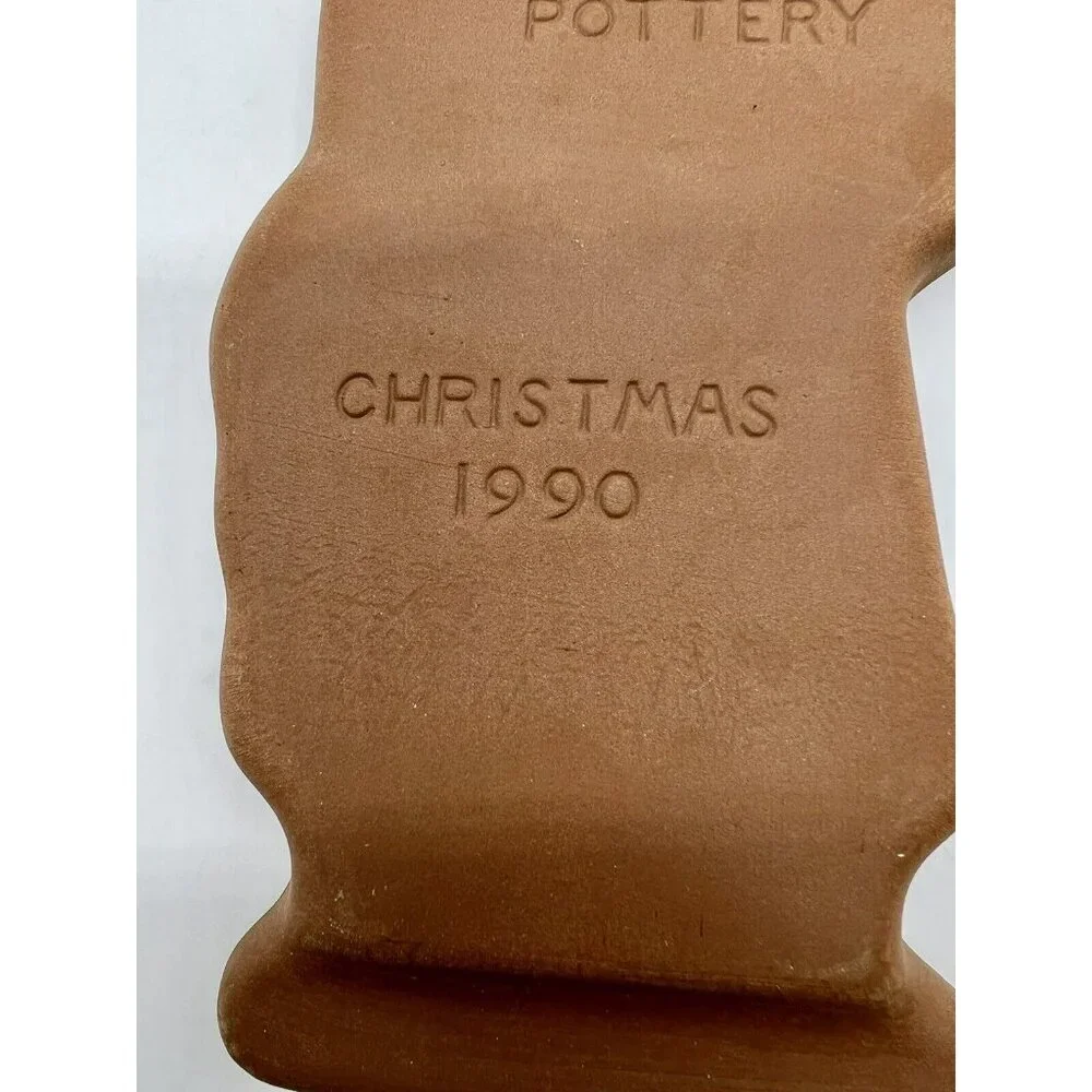 Longaberger 1990 Father Christmas Cookie Mold Terra‎ Cotta Pottery 9 inch